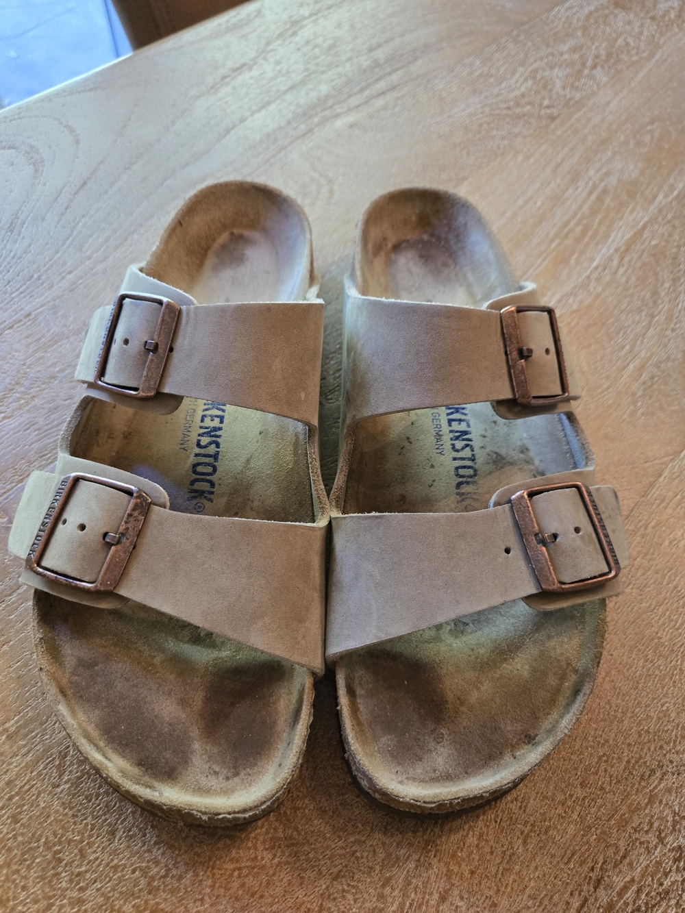 Birkenstock Arizona Taupe Suede Leather Sandals Size 41 Women’s 10